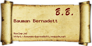 Bauman Bernadett névjegykártya