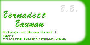 bernadett bauman business card
